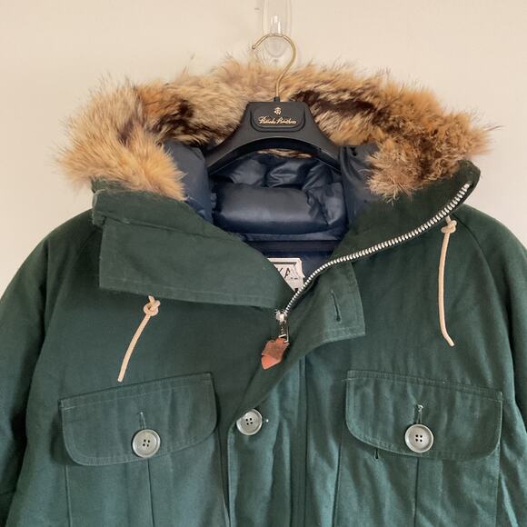VTG Alyeska Arctic Wear Goose Down Insulated Parka Coat Jacket M Leather Patches - Picture 4 of 15